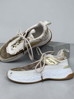 Kurt Geiger Gold & White Women’s Fashion Sneakers EU 38 US 8